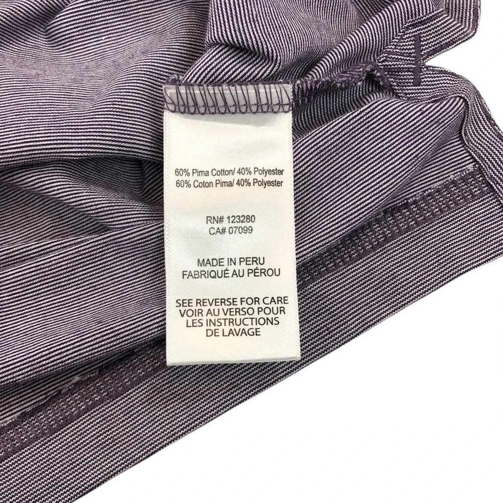 Travis Mathew Golf Polo Shirt Pima Cotton Blend Mens XXL 2XL Purple Striped - Picture 9 of 9